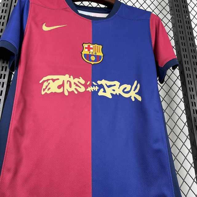 Barca 24/25 home fan version shirt travis scott edition