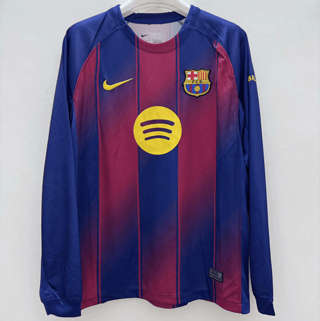 Barca 25/26 fans version home shirt long sleeve