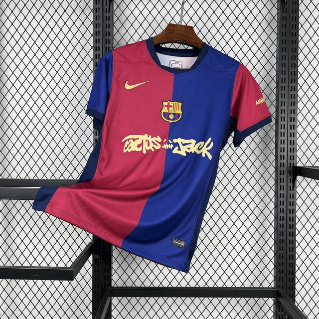 Barca 24/25 home fan version shirt travis scott edition